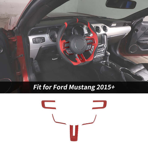 Car Steering Wheel Trim Decor Cover For Ford Mustang 2015+ Accessories | CheroCar