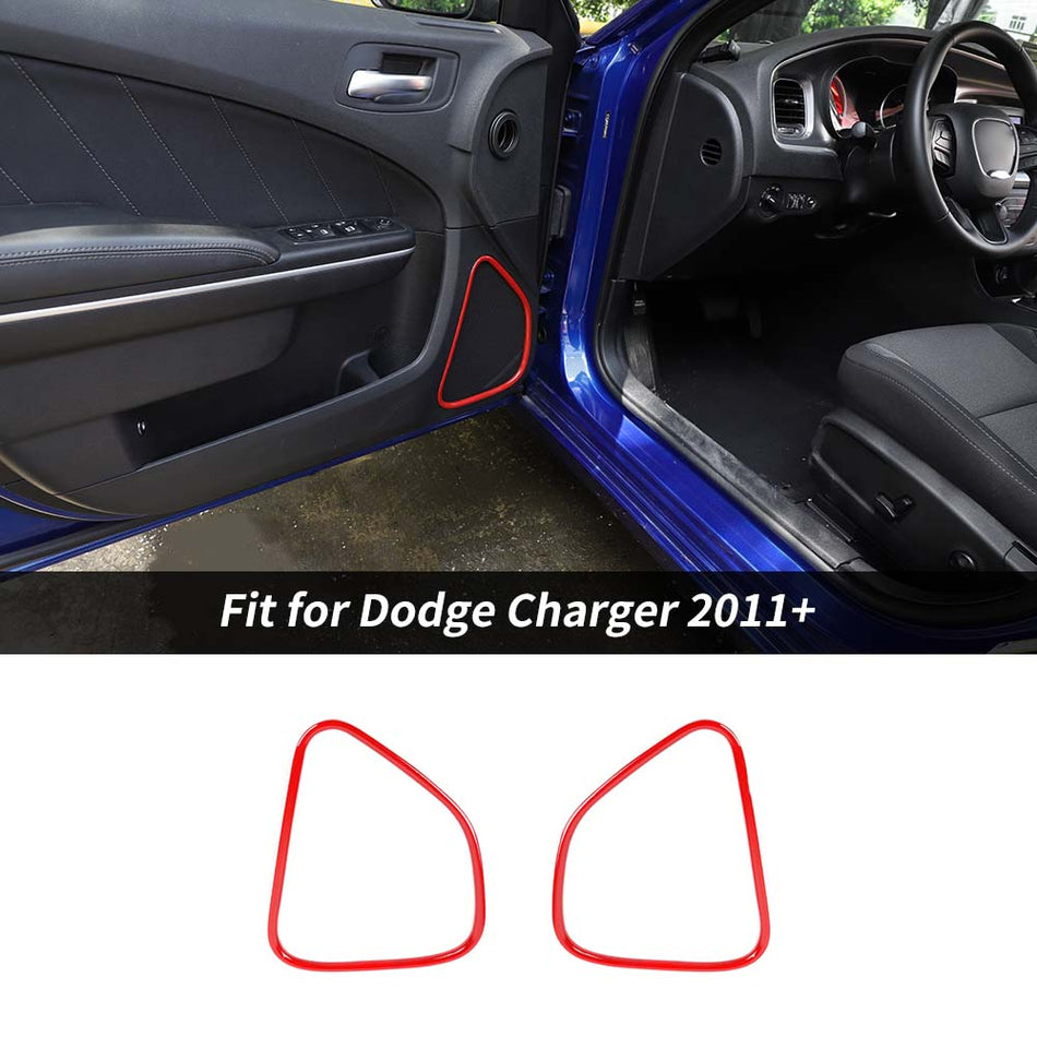 For 2011+ Dodge Charger/Chrysler 300C Inner Front Row Door Speaker Stereo Frame Decor Ring Trim