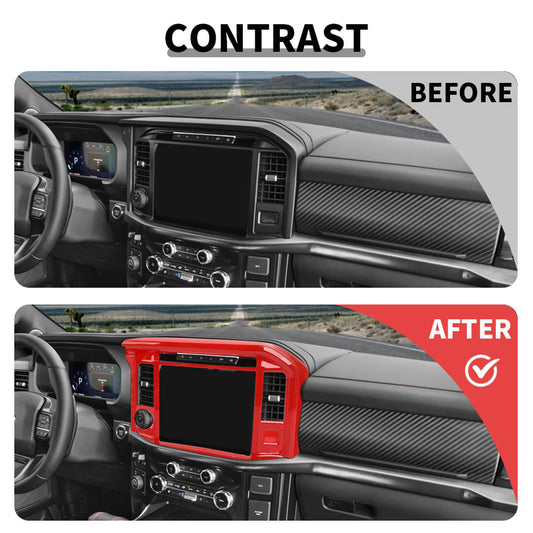 For 2024+ Ford F150 Raptor Interior Center Control Navigation Screen Panel Trim Cover (4 pcs)