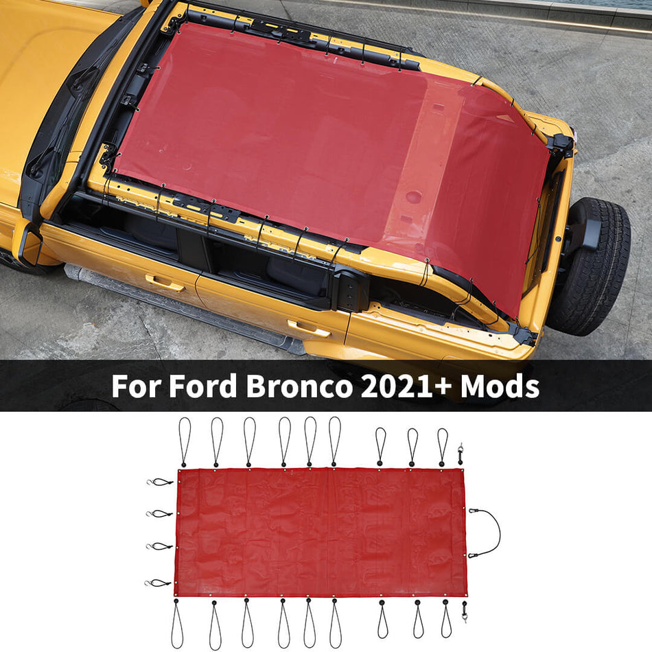 For 2021+ Ford Bronco 4-Door Version Exterior Mesh Sunshade Top Shade Full Cover UV Protection Net