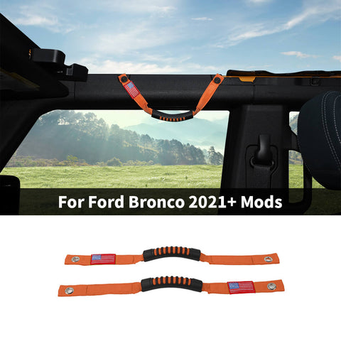 For 2021+ Ford Bronco Car Top Roll Bar Grab Handles Grip Accessories (2 pcs)