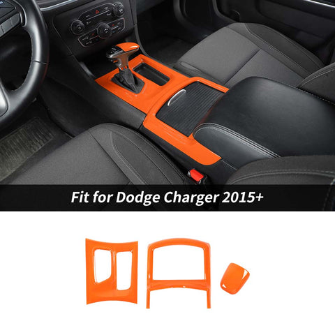 Gear Shift Knob Head Panel & Cup Holder Trim For Dodge Charger 2015+ Accessories | CheroCar