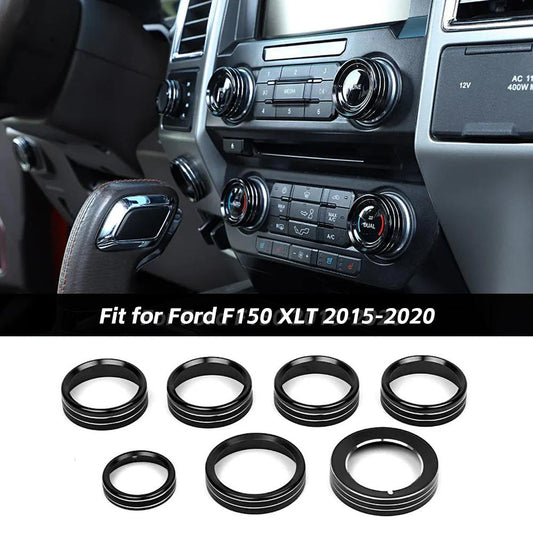 Headlight/Volume/Air Conditioner Switch Knob Trim Ring For Ford F150 XLT 2015-2020｜CheroCar