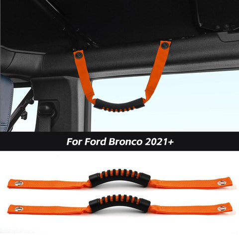 Top Roll Bar Grab Handles Grip Paracord For Ford Bronco 2021+ Accessories | CheroCar