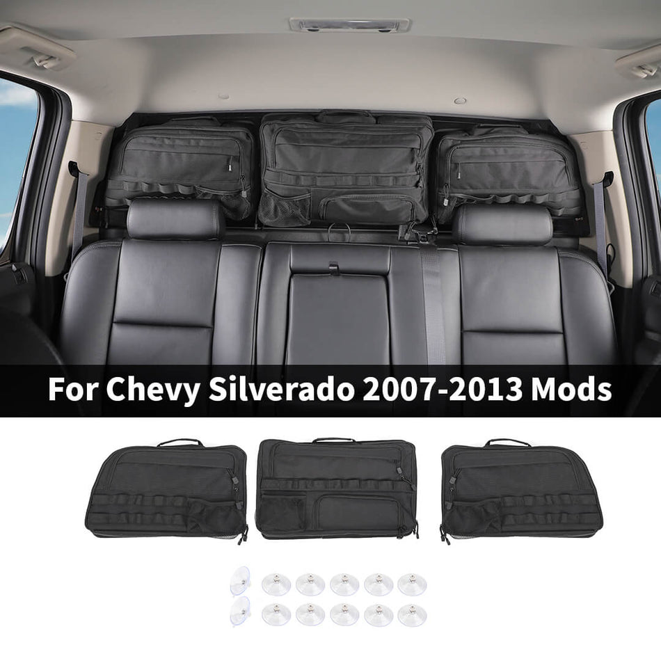 For 2007-2013 Chevy Silverado/GMC-SIERRA Rear Windshield Seat Back Storage Bag (3 pcs)