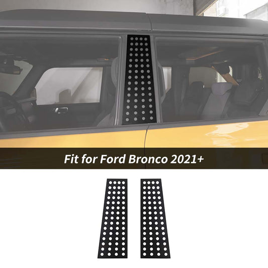 For 2021+ Ford Bronco 2/4-Door Window Pillar Decor Cover Sticker Trim Black