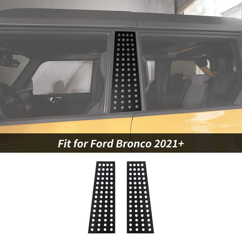 For 2021+ Ford Bronco 2/4-Door Window Pillar Decor Cover Sticker Trim Black