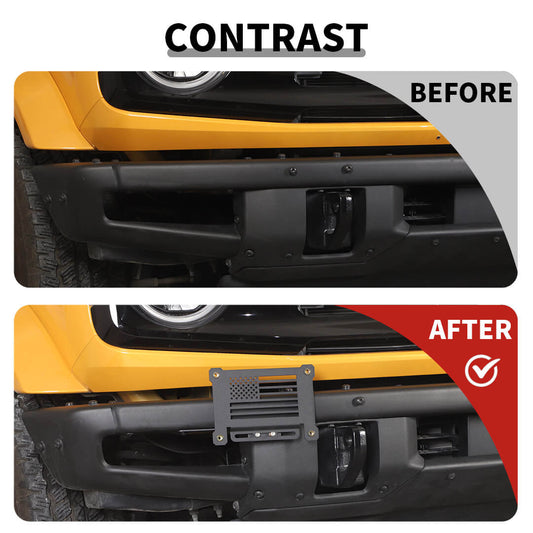 For 2021+ Ford Bronco Front License Plate Holder Mount Bracket Bezel