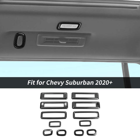 Rear Roof Reading Light Trim Cover For Chevy Suburban 2020+/Tahoe/GMC YUKON 2021+ Carbon Fiber Accessories | CheroCar