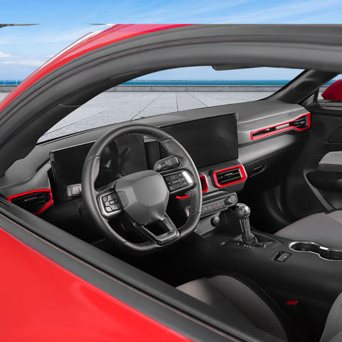 For 2024+ Ford Mustang 4 x Car Center Console Air Conditioning Vent Decor Cover Trim