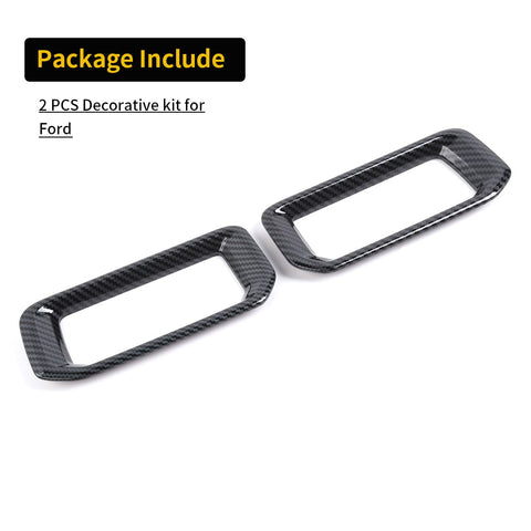 For Ford 2024+  Mustang Center Console Air Vent Trim Rings Carbon Fiber Pattern