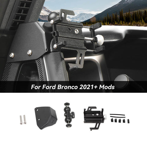 For 2021+ Ford Bronco  Multifunction A Pillar Handle Cell Phone Holder Mount