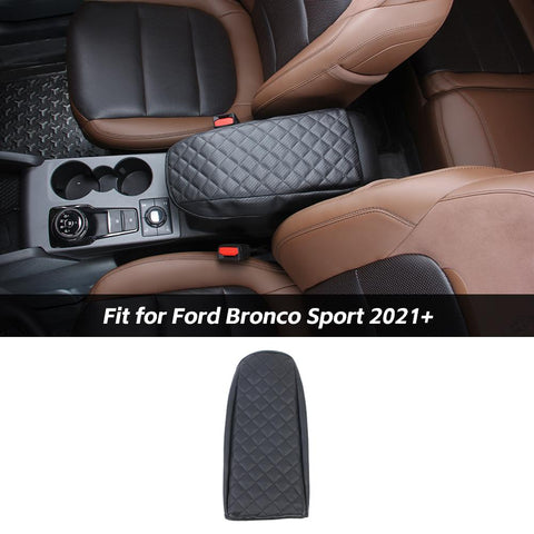 Center Console Armrest Box Cover Pad Protect Leather For Ford Bronco Sport 2021+ Accessories | CheroCar