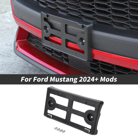 For 2024+ Ford Mustang Front License Plate Bracket Mount Nameplate Holder
