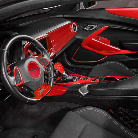 Interior Trim Full Set Available Separately Red For Chevy Camaro 2016+ Accessories | CheroCar