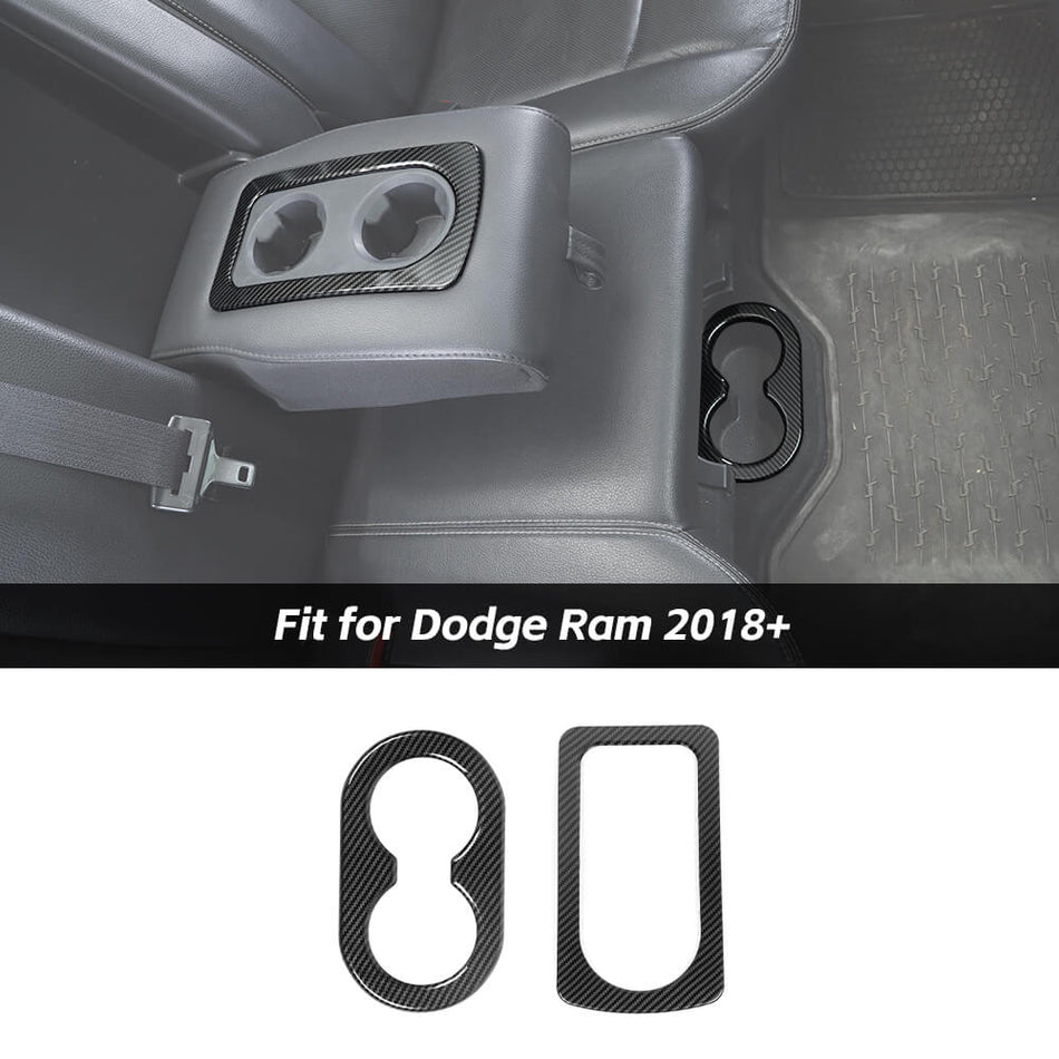 For 2010-2017 Dodge Ram Rear Armrest Box Cup Holder Cover Trim Bezel Red