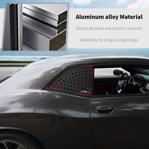 For 2008+ Dodge Challenger Side Rear Window Triangle Glass Cover Trim