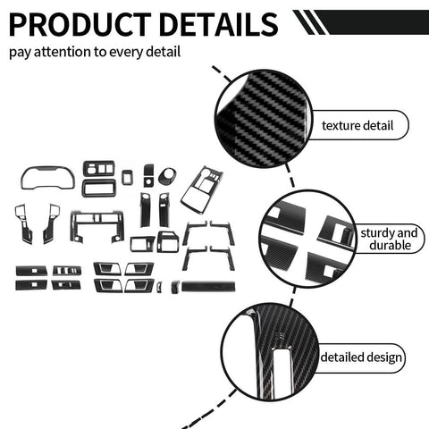 For 2020-2023 Toyota 4Runner 34 x Interior Full Set Decor Cover Trim Overlay Kit