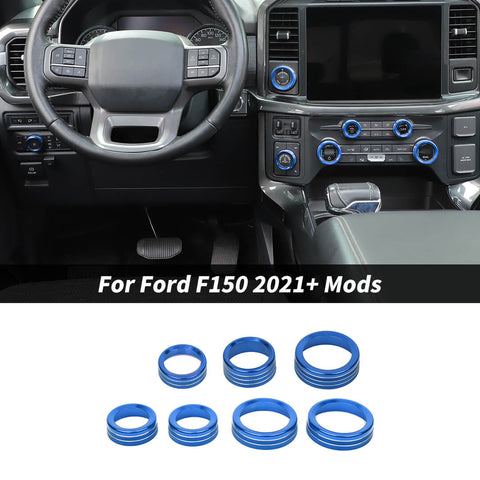For 2021+ Ford F 150 Air Conditioner Headlight 4WD Trailer Switch Knob Tring Ring Kit
