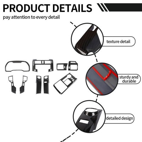 For 2020-2023 Toyota 4Runner 9 x Interior Front Central Dashboard Trim Kit