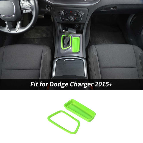 Gear Shift Trim Bezels Frame Storage Tray Box Decor For Dodge Charger 2015+ Accessories | CheroCar