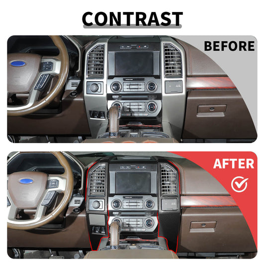 For 2015-2020 Ford F150 Interior Center Console Dash Vent Cover Trim Kit (7 pcs)