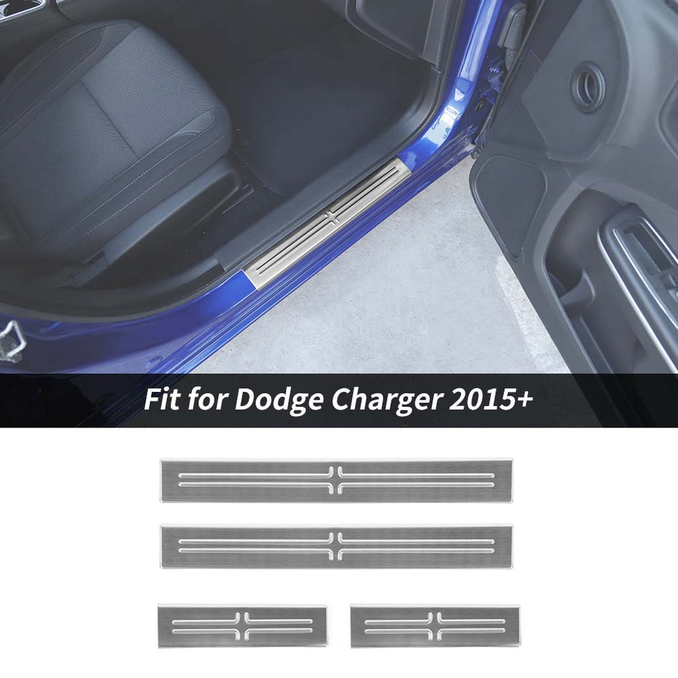 For 2015+ Dodge Charger Outer Door Sill Scuff Plate Guard Trim