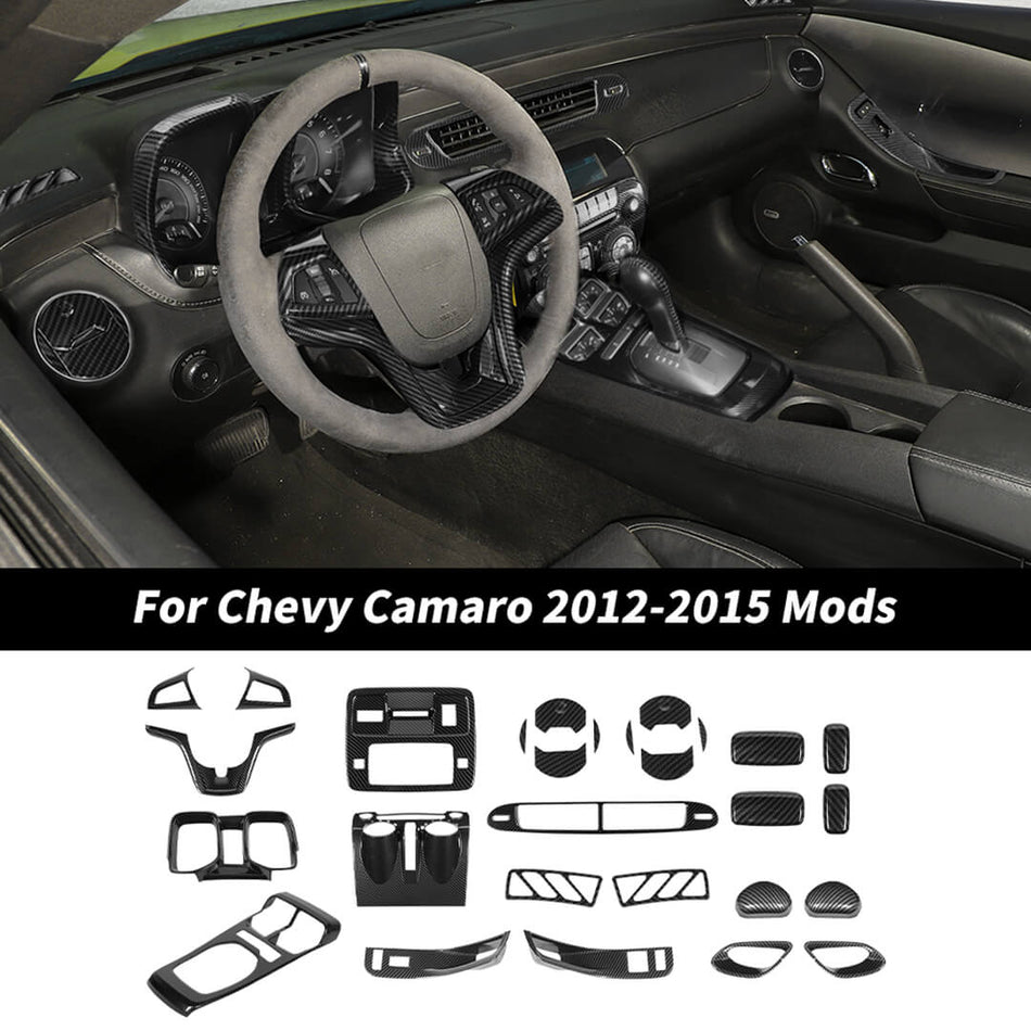 For 2012-2015 Chevy Camaro Interior Full Set Center Console Decor Cover Trim Kit