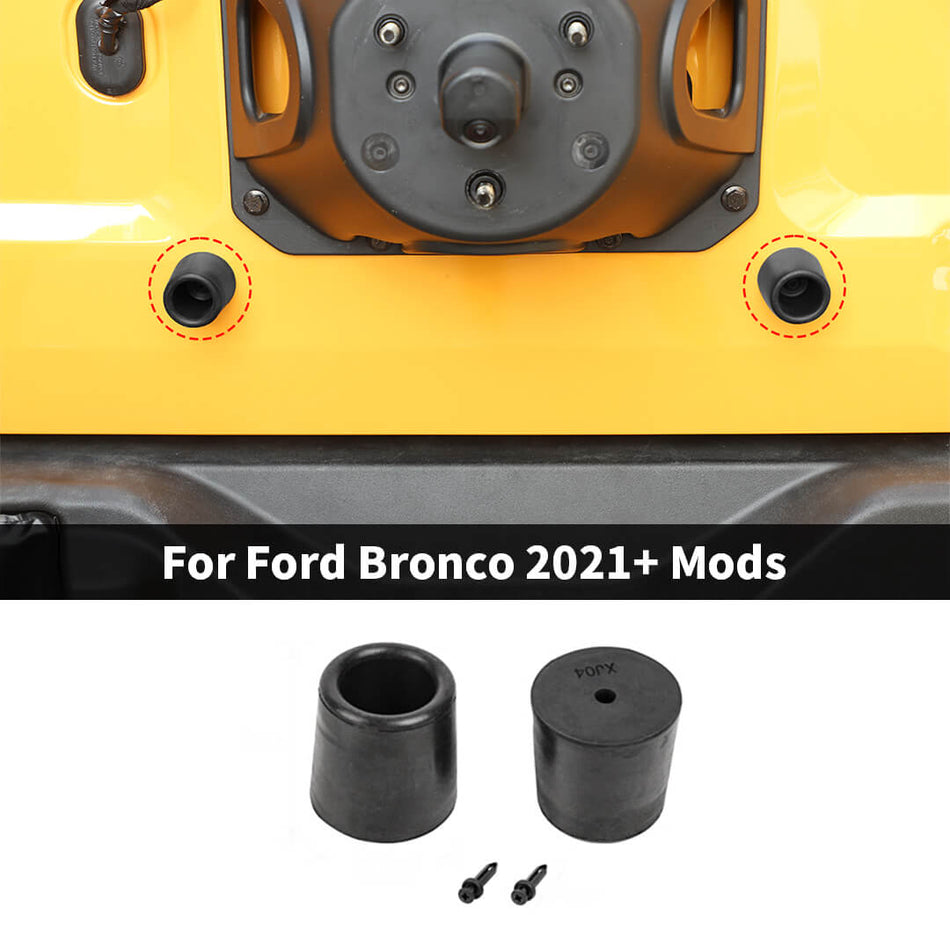 For 2021+ Ford Bronco Rear Cargo Spare Tire Wheel Mount Rubber Sleeve Cover Protector (2 pcs)