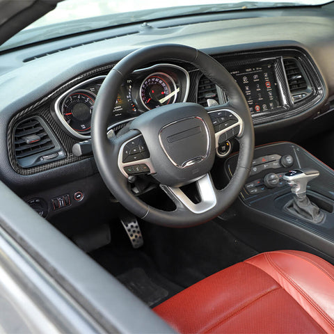 For 2015+ Dodge Challenger Steering Dash Central Console Trim Cover Kit