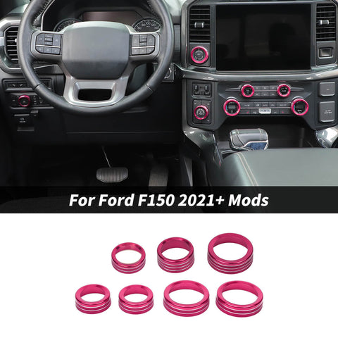 For 2021+ Ford F 150 Air Conditioner Headlight 4WD Trailer Switch Knob Tring Ring Kit