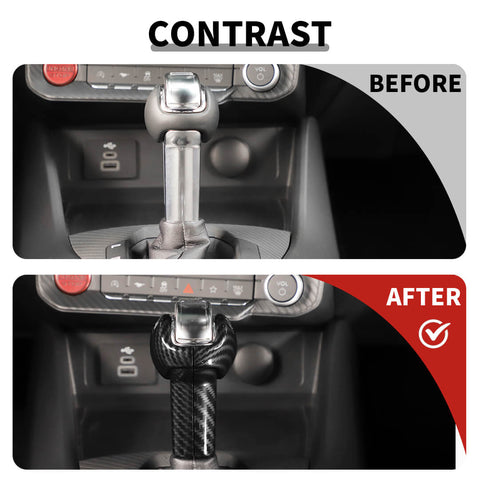 For 2015+ Ford Mustang Center Console Gear Shift Head Knob Cover Trim