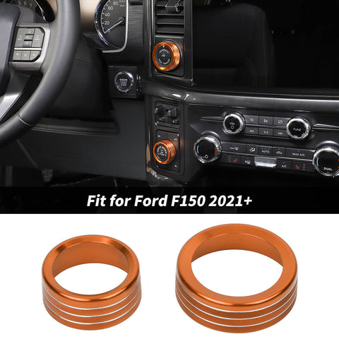 For 2021+ Ford F150 Center Control Dash 4WD/Trailer Switch Knob Rings Cover Trim