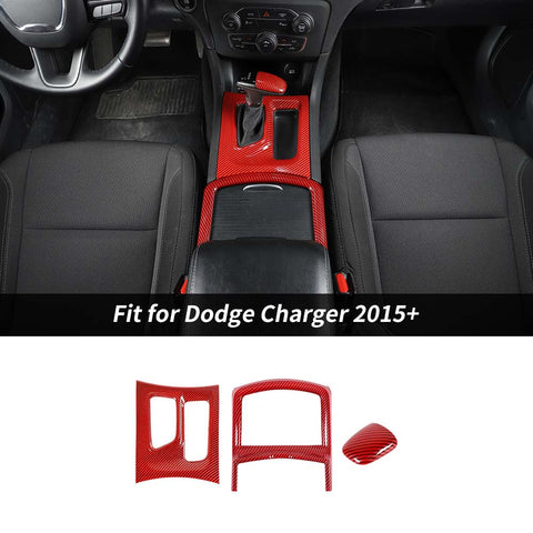 Gear Shift Knob Head Panel & Cup Holder Trim For Dodge Charger 2015+ Accessories | CheroCar