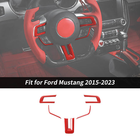 For 2015-2023 Ford Mustang Car Steering Wheel Trim Decor Cover