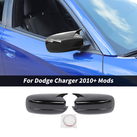 For 2010+ Dodge Charger Side Door Rearview Mirror Cover Shell Trim