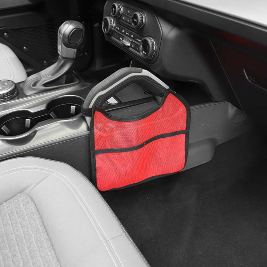 For 2021+ Ford Bronco Gear Shift Side Net Pocket Storage Mesh Bag Organizer