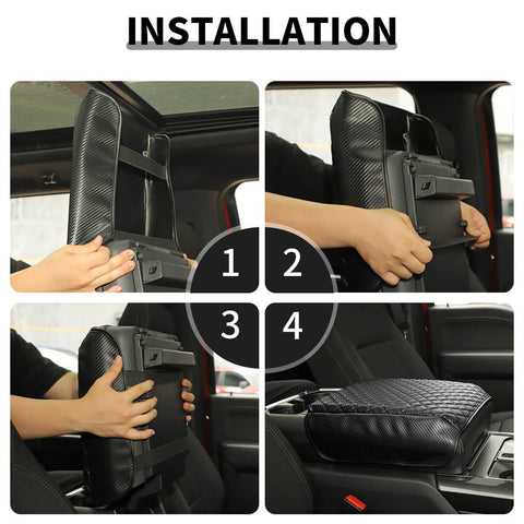 For 2021+ Ford F150 Leather Center Console Armrest Box Pad Cover Protector