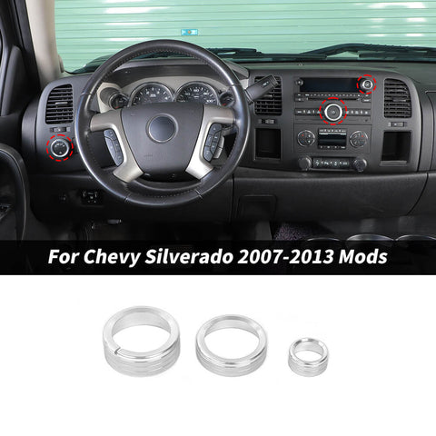 For 2007-2013 Chevy Silverado/GMC-SIERRA Headlight CD Switch Knob Ring Trim Cover