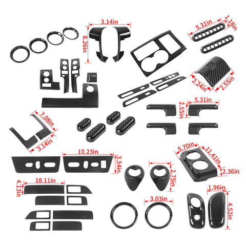 For 2009-2014 Ford F150 Raptor 45 x Center Console And Car Door Trim Kit Carbon Fiber