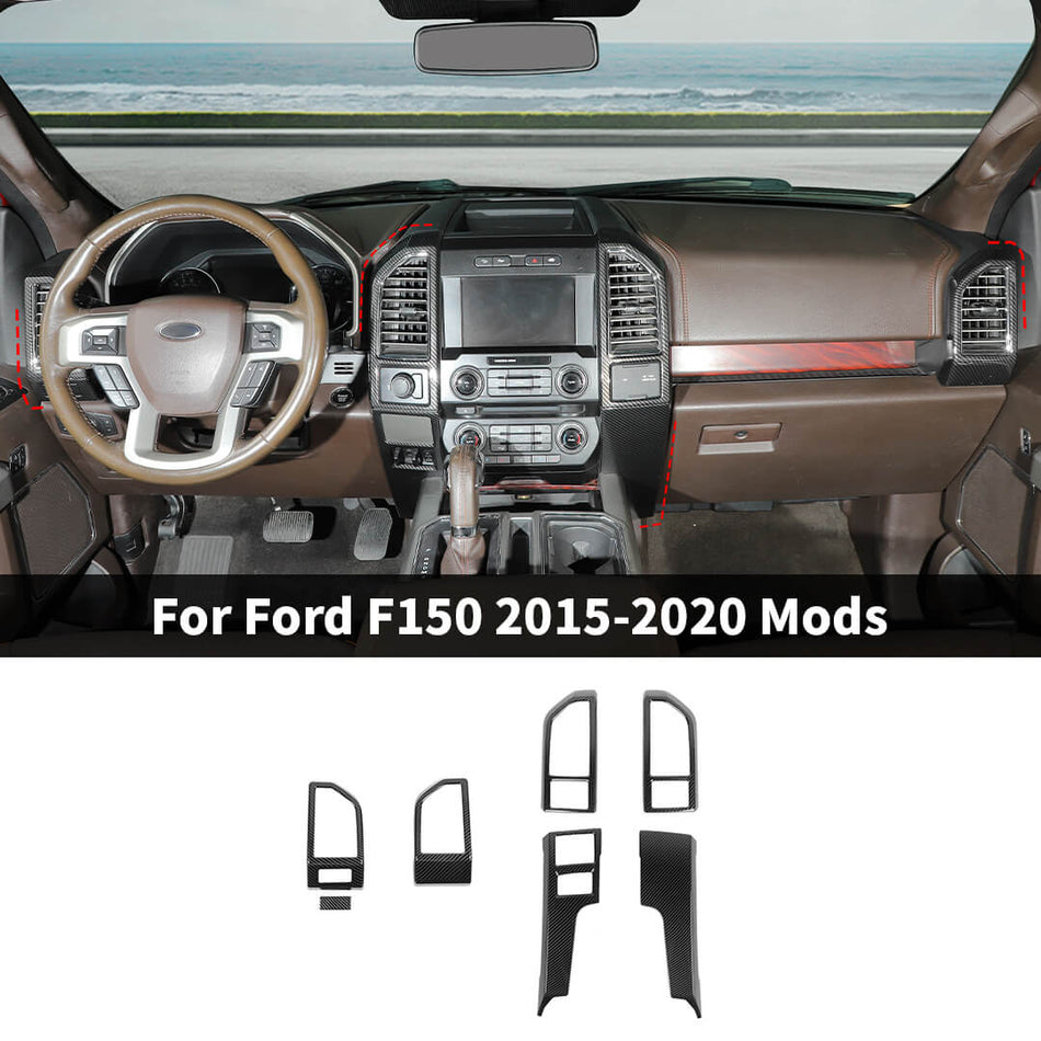 For 2015-2020 Ford F150 Interior Center Console Dash Vent Cover Trim (7 pcs)