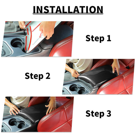For 2015+ Dodge Challenger Console Armrest Box Panel Cover Trim Decor