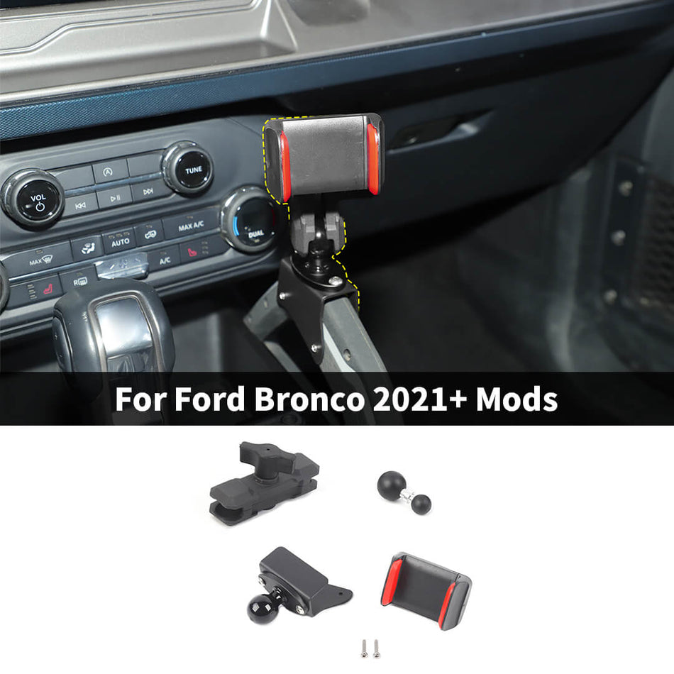 For 2021+ Ford Bronco Interior Center Gear Shift Grab Mobile Phone Holder Stand Bracket