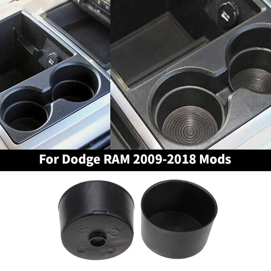 For 2009-2018 Dodge RAM Interior Center Console Cup Holder Insert (2 pcs)