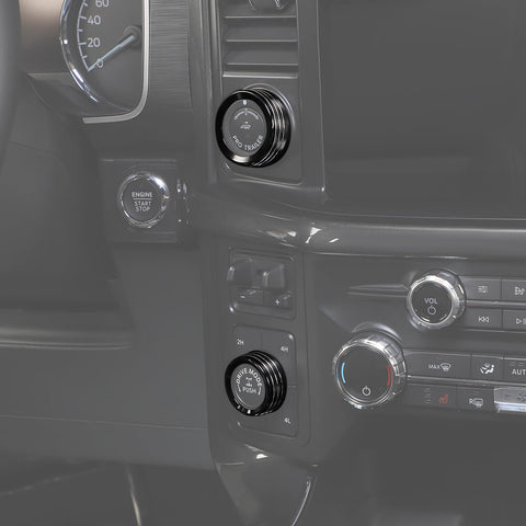 For 2021+ Ford F150 Center Control Dash 4WD/Trailer Switch Knob Rings Cover Trim