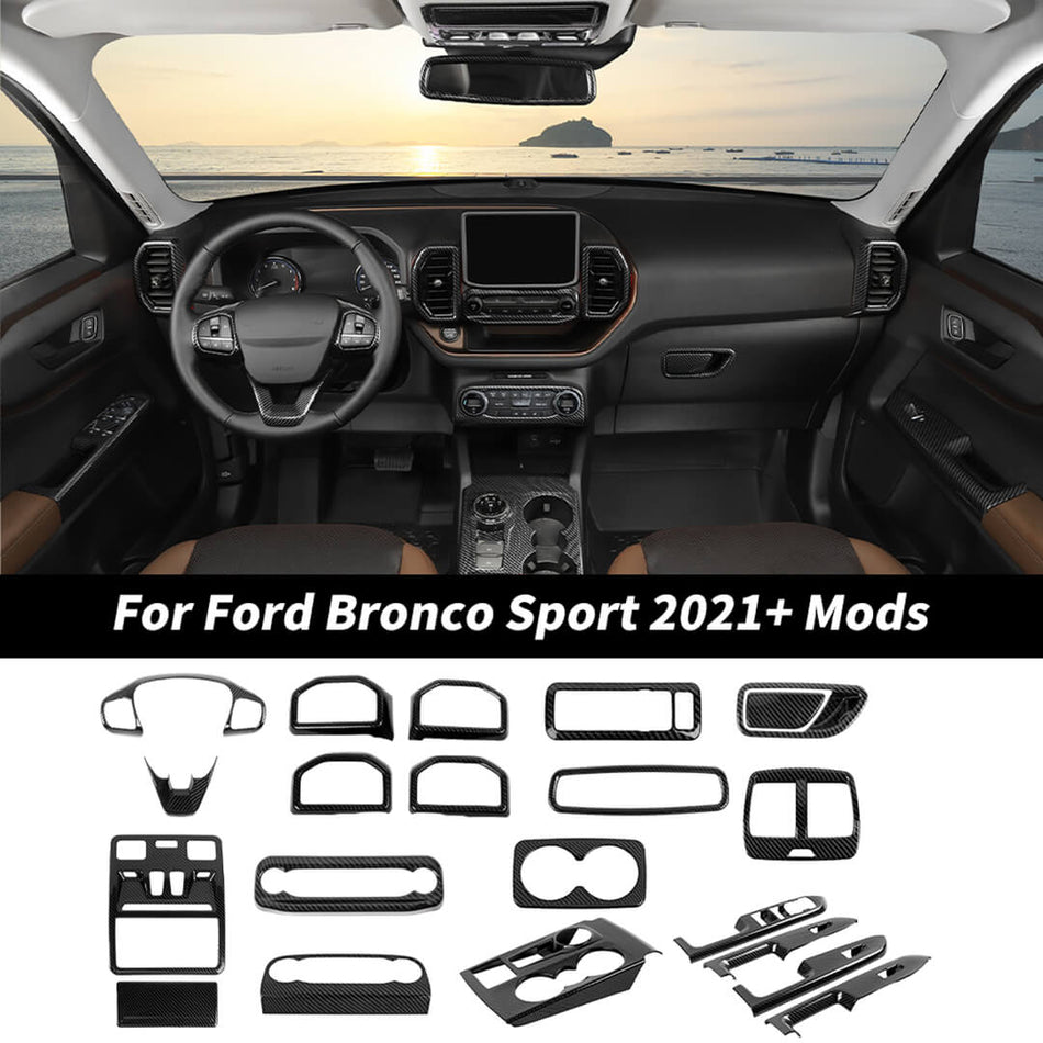 For 2021+ Ford Bronco Sport Inner Center Console Decoration Cover Trim Kit (21 pcs)