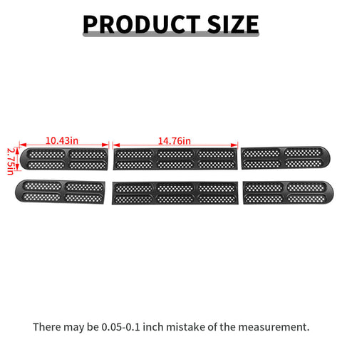 For 2021+ Ford Bronco Front Grille Grill Insert Net Trim Decor （Fits 7-slot Grille）