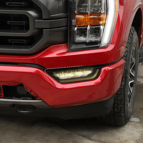 For 2021+ Ford F150 Smoked Black Front Fog Light Lamp Cover Trim Shell Guard