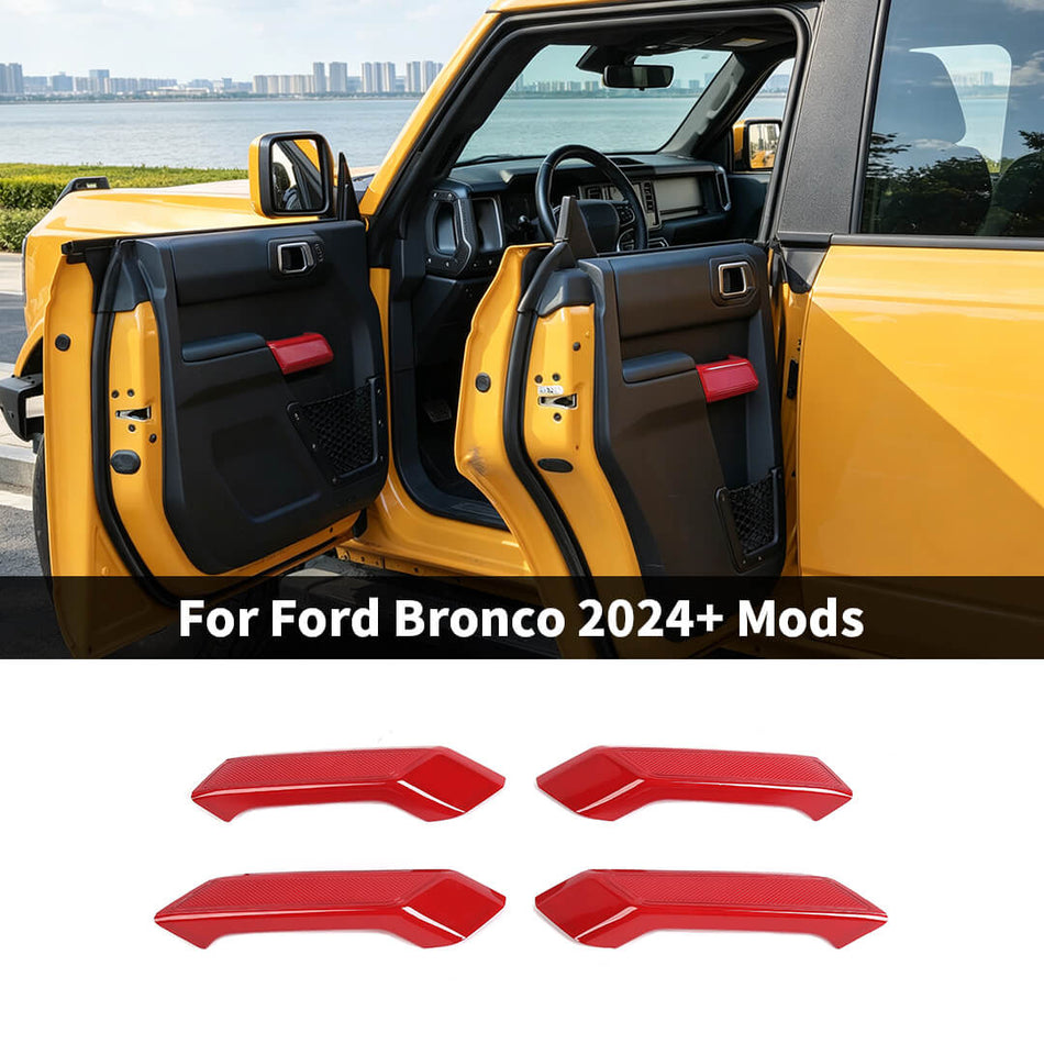 For 2024+ Ford Bronco 4-Door Version Interior Door Grab Handle Cover Trim (4 pcs)