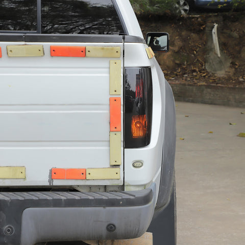 For 2009-2014 Ford F150 Raptor Tail Light Lamp Cover Trim Overlay Smoked Black